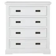 [Sleeping Giant] Aspen Tallboy Brushed White - 4 Drawer
