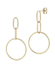Ember Fine Jewelry 14K Circle Link Drop Earrings