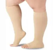 Mojo Toeless Compression Socks Women & Men 20-30 mmHg Open Toe - AB211 Beige XL