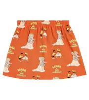 [The Animals Observatory] The Animals Observatory Wombat printed cotton skirt Y 8 brown