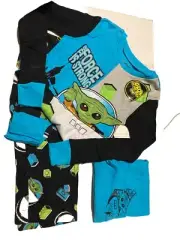 Baby Yoda LEGO Pajamas Star Wars Mandalorian 3 Pc. Set Boy 8 NWT
