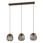 Eglo Lighting Espinal Linear Pendant 3 Light - Bronze Strip Cage