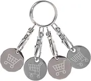 [TINEASUR] 4pcs Shopping Trolley Tokens Keyring Stainless Steel Decorative Keys Trolley Supplies Australian Market