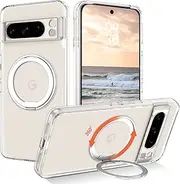 BENTOBEN Google Pixel 8 Pro Case, Magnetic Slim Phone Cases with Ring Holder [Compatible with MagSafe] 360° Rotatable Stand,Shockproof Drop Safe Full Body Protective Cover for Google Pixel 8 Pro,Clear