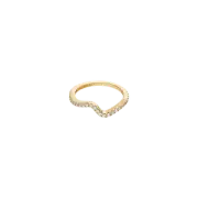 (W) Pandora Sparkling Wave Ring Gold Plated Clear