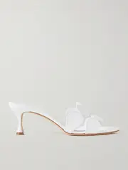 [Manolo Blahnik] Manolo Blahnik - Haribalmu 50 Leather Mules - White - IT40.5 IT 40.5 White