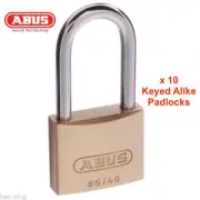 ABUS Keyed Alike Long Shackle Padlocks-Bulk Lot x 10 Abus Padlock-Free Postage!