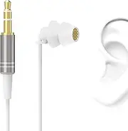 Geekria Sleep Earplugs, 2.9 FT / 90 CM Mono Earbud Single Ear Noise Isolating Earphone, 3.5MM Tangle Free Sleep Headphones for Side Sleepers (Without Mic/White)