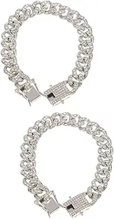 2pcs Dog Leash Halloween Decorations Choker for Men Chain for Pet Mens Choker Crystal Necklace for Men Novelty Pet Chain Fashion Jewelry Dog Choker Alloy Rhinestones Collar Man