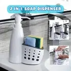 400ml Soap Dispenser White Soap Holder Sponge Storage Rack for Kitchen Sink