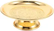 MINAOLULUS Wedding Dessert Stand Round Footed Fruit Tray Buddhist Altar Tray Ritual Plate Dish Incense Smudging Decor