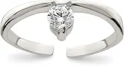 [JewelryWeb] 925 Sterling Silver Solid CZ Simulated Diamond toe ring