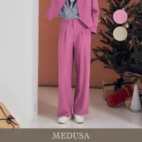 在飛比找momo購物網優惠-【MEDUSA 曼度莎】現貨-壓線剪裁西裝寬褲 - 2色（M