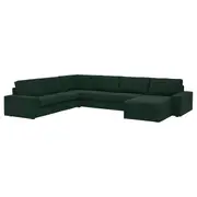 KIVIK corner sofa, 6-seat w chaise longue, Tallmyra dark green