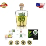 850ml Artisan Agave Tequila Decanter with Cork Stopper for Effortless Serving