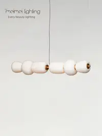 在飛比找松果購物優惠-現代風北歐玻璃吊燈簡約餐廳餐桌藝術吊燈設計師創意個性藝術長條