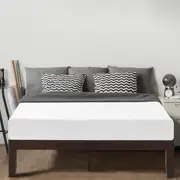 Zinus Mark Solid Wood Dark Brown Bed Frame
