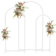Fin 1.5M/1.8M/2M Wedding Arch Backdrop Stand Set Of 3 White Metal Arched Frame Decor