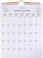 Multilingual Calendar, Calendar 2025, Coil Agenda Organizer, With Multilingual Design, Simple And Stylish Layout, 22x29cm, For Home, Offices, School, Kitchen, Bedroom