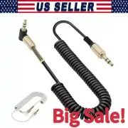 3.5mm Male to Male AUX Cable Cord L-Shaped Right Angle Car Audio Headphone Jack