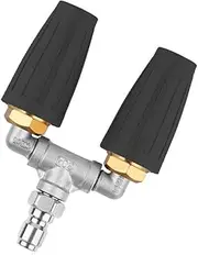 TopHomer 1PCS Dual Turbo Nozzle Pressure Washer, 360 Degree Rotating Pressure Washer Nozzle 4000PSI with 1/4 Inch Quick Connector (Black)