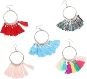 [TINEASUR] 5 Pairs Tassel Earrings Chunky Gold Earrings Ear Accessories Casual Jewelry for Birthday Party Ear Ornament