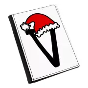 Letter V Christmas Hat Passport Holder Cover Case Red Santa Father Kids Alphabet