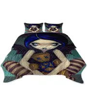 Voodoo in Blue Gothic Angel with a Voodoo Doll Coverlet