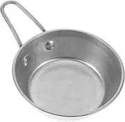 Generic Camping Table Accessories Capacity Portable Convenient Serve Cup Outdoor Folding Handle Foldable Soup Camping Silverware Small Bowl Stainless Steel Dark