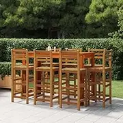 Acacia Bar Stools Wooden 8 Pcs Outdoor Chair for Patio, Garden, Deck, Table, Chairs - Solid Wood Furniture