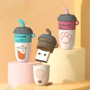 Cartoon Cute USB Flash Drive Keychain | 4GB–256GB Cute Cup Gadget