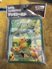 Pokemon Center Japan SEALED 64 ct Pikachu's Forest Green Card Sleeves!!