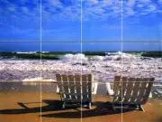 Art Mural Ceramic Sea Beach Backsplash Bath Tile #164
