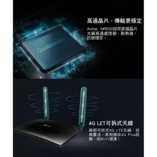 TP-Link Archer MR600 4G+ AC1200無線雙頻 Gigabit 路由器 SIM卡轉wifi分享器