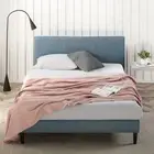 Zinus Fabric Bed Frame Base Light Blue Queen Size