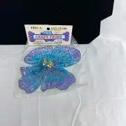 Vintage Sequin No4431 Shasta Daisy Walbead Craft Trims Purple Teal Patch Costume
