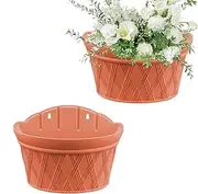 Wall Planter Indoor | Railing Plant Baskets Set of 2 - Wall Planter Pots for Garden Window Flower Basket Balcony Railing Decor