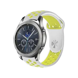 【Timo】SAMSUNG三星 Galaxy Watch 46mm通用 撞色矽膠洞洞錶帶(錶帶寬度22mm)