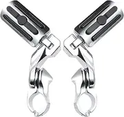 32mm Short Chrome Highway Bar Clamp Mount Angled Engine Guards Footpeg Kits Compatible with Harley Sportster Dyna XL 1200 883 Softail