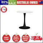 60cm Dining Table Kitchen Marble Tulip Round Metal Leg White&Black