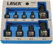 Laser 6725 Low Profile Spline Socket Bit Set, Silver, 1/4"D, 3/8"D, 1/2"D, 9pc