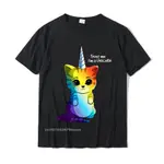 CATICORN T 恤 UNICORN CAT 女士彩虹時尚上衣 T 恤上衣 T 恤男士嘻哈棉搞笑 T 恤 O 領 G