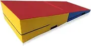 MEMAX Incline Gymnastics Wedge Mat - Red, Yellow, Blue - Tumbling, Gymnastics, Aerobics, Stretching, Pilates, Yoga, Martial Arts - Exercise Mat - 120x60x35cm