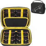 MGZNMTY Portable Storage Case for Teck Deck Ultra DLX Finger Skateboards, Fingerboard Carrying Case Compatible with 16 PCS Tech Deck Fingerboard (Case Only) (Large, Black)