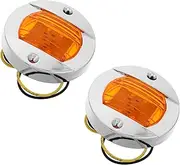 Parliky 2pcs High Brightness Led Truck Side Lights Round Caution Lights for Trailers Boats Campers Easy Installation Driving Lights with Impact Resistance