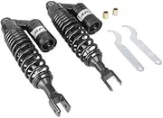 Mallofusa 13.7Inch 350mm Pair Rear Motorcycle Air Shock Absorbers Suspension Eye to Clevis Universal Compatible for Kawasaki Honda Yamaha Suzuki Black