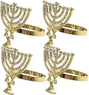 UTHCLO Jewish Holiday Chanukah Napkin Holders Menorah Napkin Rings Holiday Dinner Table Decor Hanukkah Decorations