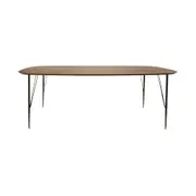 6IXTY2 Scandinavian Wooden Dining Table Large 220cm - Metal Legs - Walnut Satin