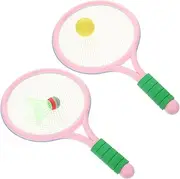 Totority 1 Set Badminton Racket Set for Color Dual Sided Lightweight Badminton Rackets with Balls Portable Outdoor Sports for Family Fun and Parent Bonding