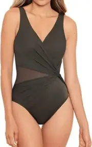 Miraclesuit OLIVETTA GREEN Illusionists Circe One-Piece Swimsuit, US 14